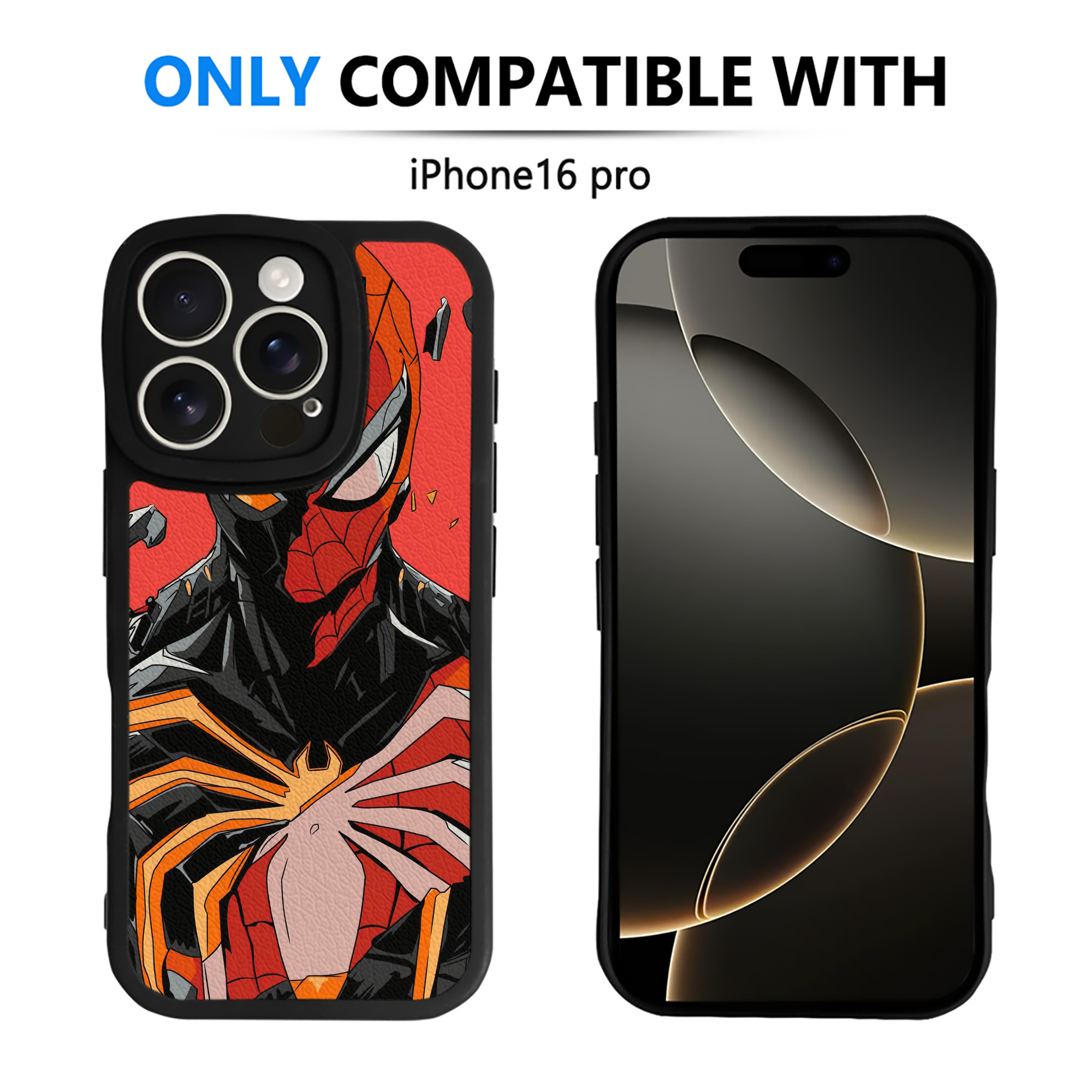Spider Man スパイダーマン 【iPhone 16シリーズ対応】シリコンスマホケース（レザー調） 材質：シリコン